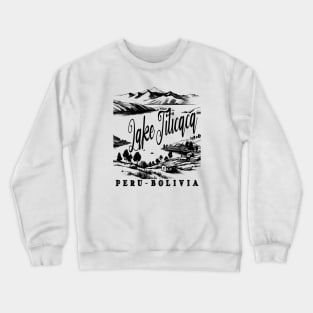 Lake Titicaca Hand Drawn Peru / Bolivia Artistic Graphic Crewneck Sweatshirt